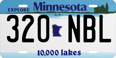 MN license plate 320NBL