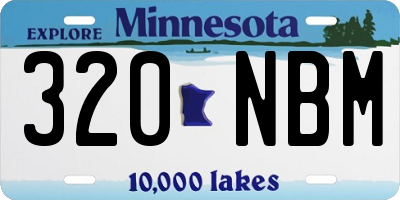 MN license plate 320NBM