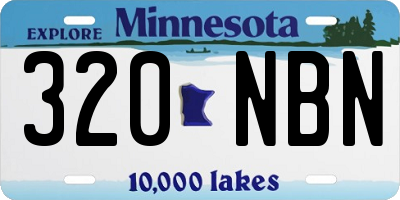 MN license plate 320NBN
