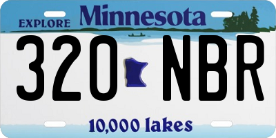 MN license plate 320NBR