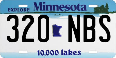 MN license plate 320NBS