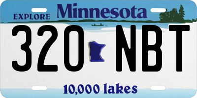 MN license plate 320NBT