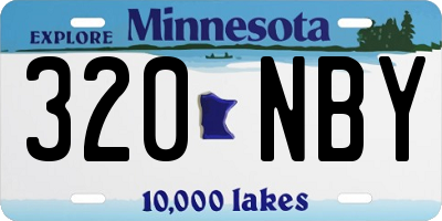 MN license plate 320NBY