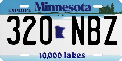 MN license plate 320NBZ