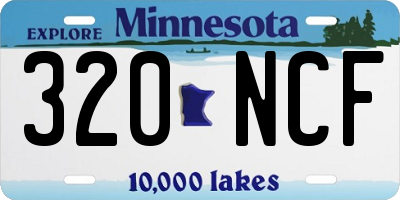 MN license plate 320NCF
