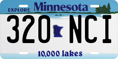 MN license plate 320NCI