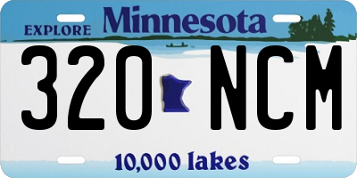 MN license plate 320NCM