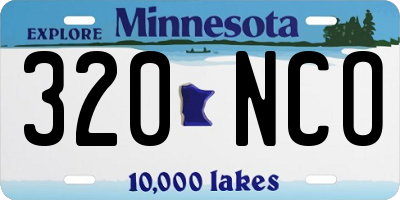MN license plate 320NCO