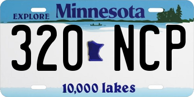 MN license plate 320NCP
