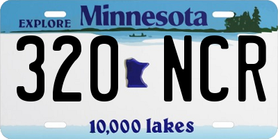 MN license plate 320NCR