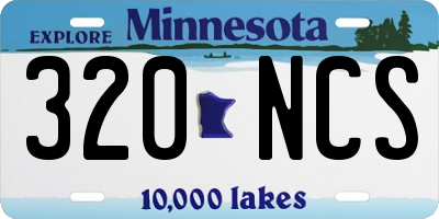 MN license plate 320NCS