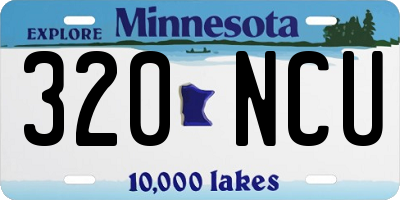 MN license plate 320NCU