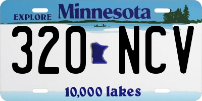 MN license plate 320NCV
