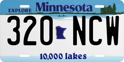 MN license plate 320NCW