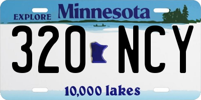 MN license plate 320NCY