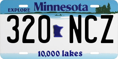 MN license plate 320NCZ