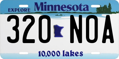 MN license plate 320NOA
