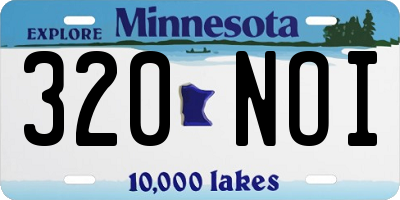 MN license plate 320NOI
