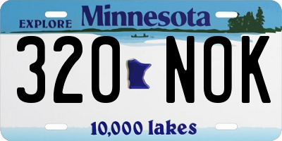 MN license plate 320NOK