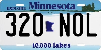 MN license plate 320NOL