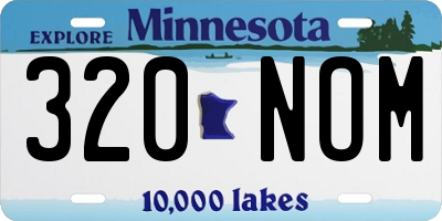 MN license plate 320NOM