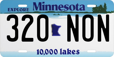 MN license plate 320NON