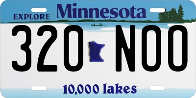MN license plate 320NOO