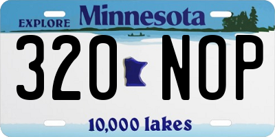 MN license plate 320NOP