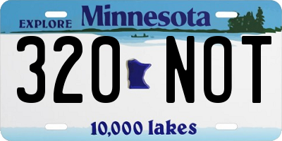 MN license plate 320NOT