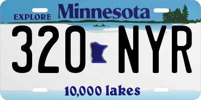 MN license plate 320NYR