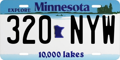 MN license plate 320NYW