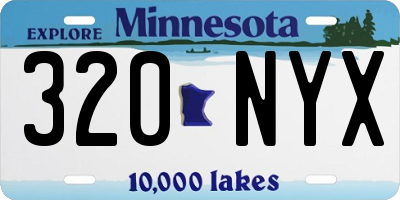MN license plate 320NYX