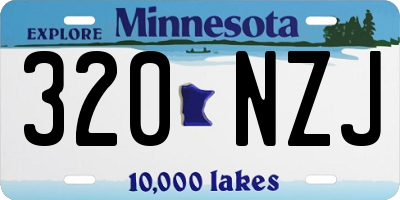 MN license plate 320NZJ