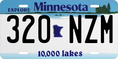 MN license plate 320NZM