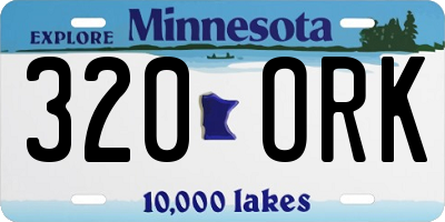 MN license plate 320ORK