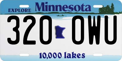MN license plate 320OWU