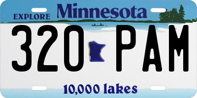 MN license plate 320PAM