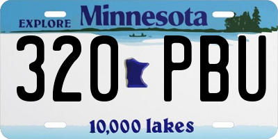 MN license plate 320PBU
