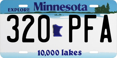 MN license plate 320PFA