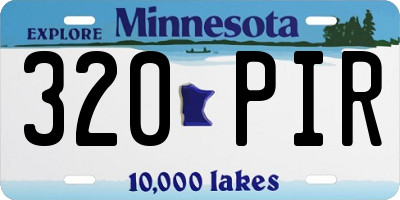 MN license plate 320PIR