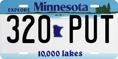 MN license plate 320PUT