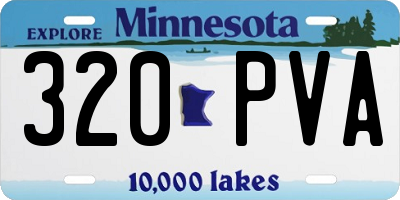 MN license plate 320PVA