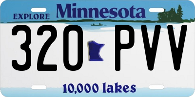 MN license plate 320PVV