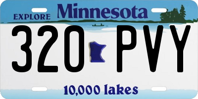 MN license plate 320PVY