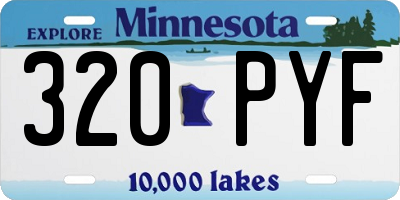MN license plate 320PYF