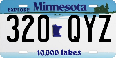 MN license plate 320QYZ