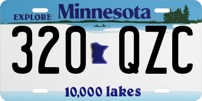 MN license plate 320QZC