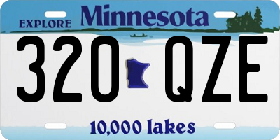 MN license plate 320QZE