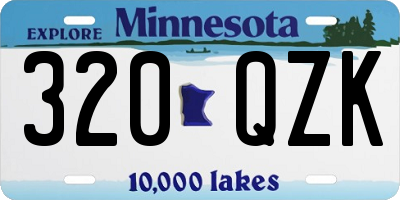 MN license plate 320QZK