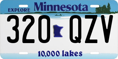MN license plate 320QZV
